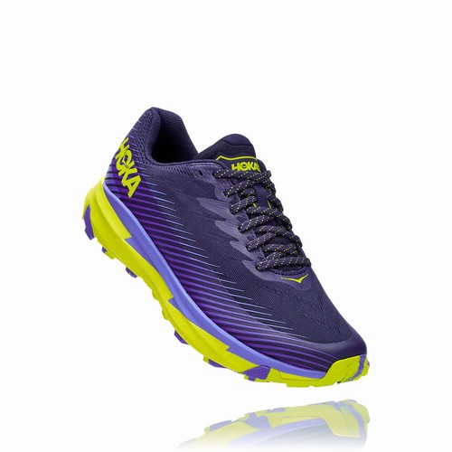 Hoka One One TORRENT 2 Trail Running Shoes For Men India Purple/Green IN-6510